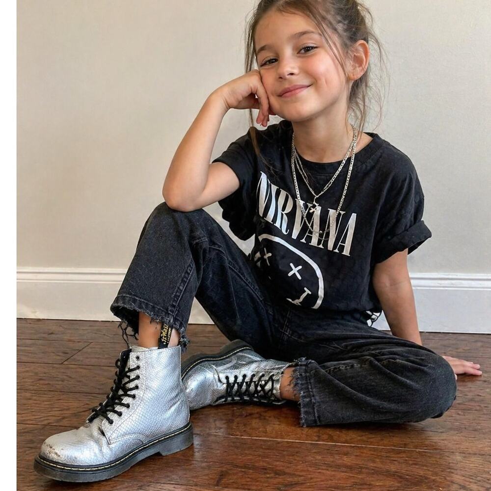 Dr. Martens 1460 Reptile Emboss Lace Up Boots Youth Size 3